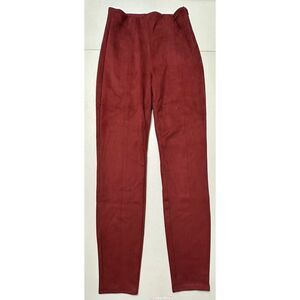 Guess ES Maya Leggings Vino Red Faux Suede‎ High Rise Skinny Pants NWT XS